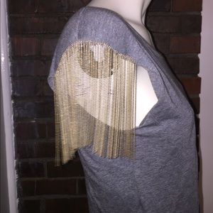 Torn by Ronny Kobo t shirt w metal fringe